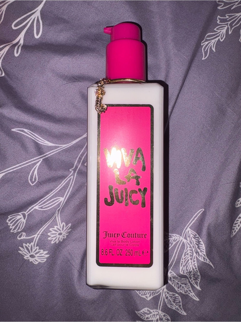 Juicy Couture Viva La Juicy Body Lotion with Charm— Hot Pink & White Bottle